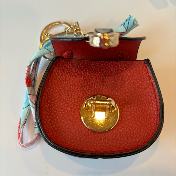 MINIATURE Elegant Red Handbag Charm, AirPod purse - Picture 3 of 6